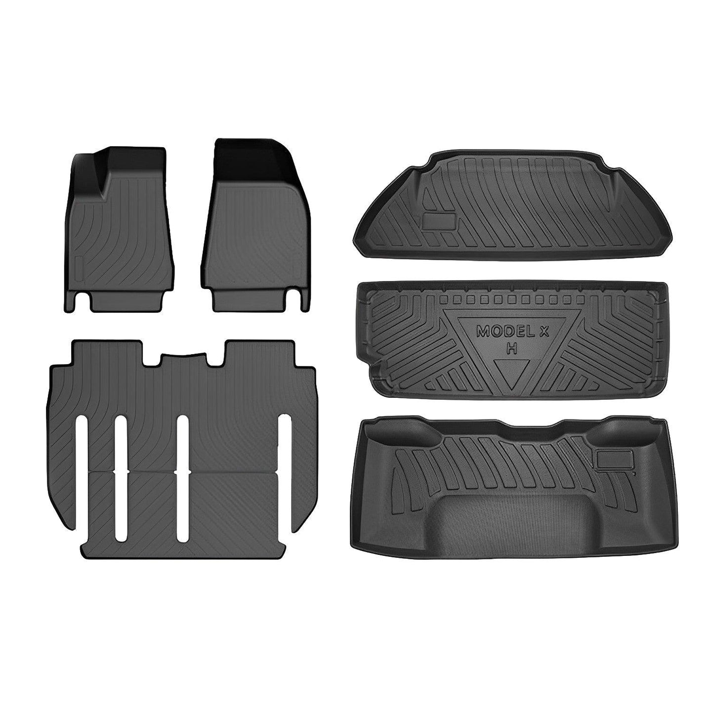 Model X Floor Mats Trunk Mat Cargo Liner for All Weather for Tesla(2015-2020) Model X (2015-2020) 7 Seats (Only for 2017-2020) Full Set (5-7 PCS)