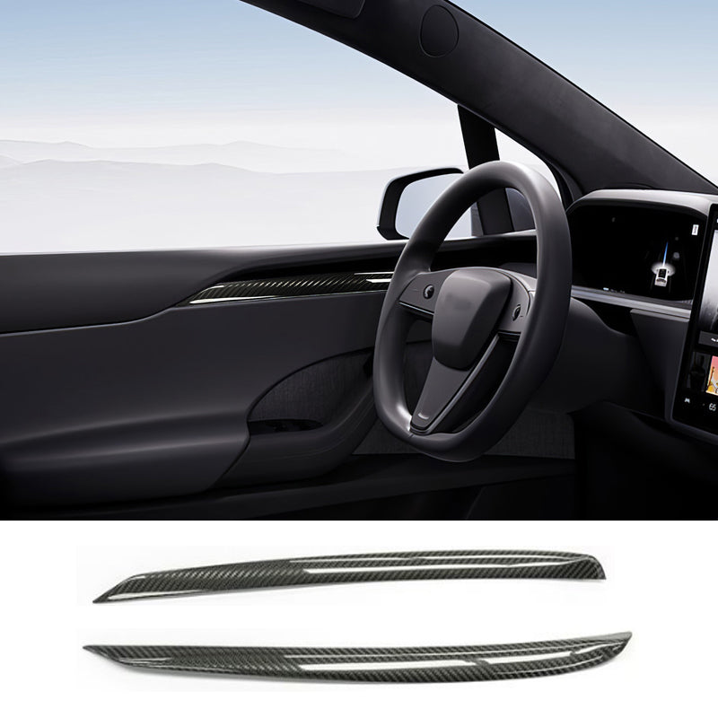[Real Carbon Fiber] Door Trim Cover For Tesla Model X 2021+ Front Door Trim Covers (2 Pcs)