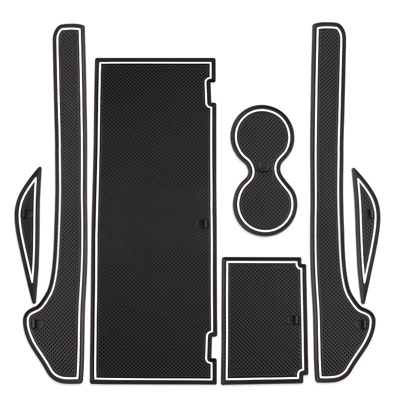 Model X Cup Door Slot Mat 7 pieces/set for Tesla(2017-2020) White