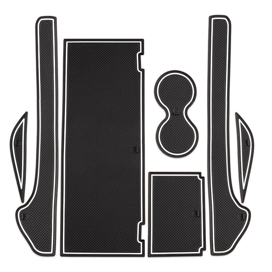 Model X Cup Door Slot Mat 7 pieces/set for Tesla(2017-2020) White