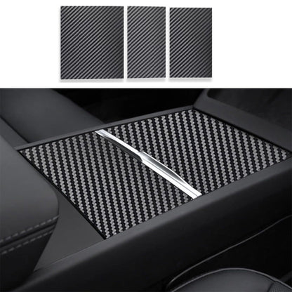 Center Console Protector Sticker Cover for Tesla Model 3 Highland 2024+ Matte Carbon Fiber