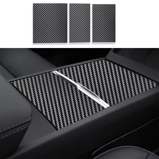 Center Console Protector Sticker Cover for Tesla Model 3 Highland 2024+ Matte Carbon Fiber