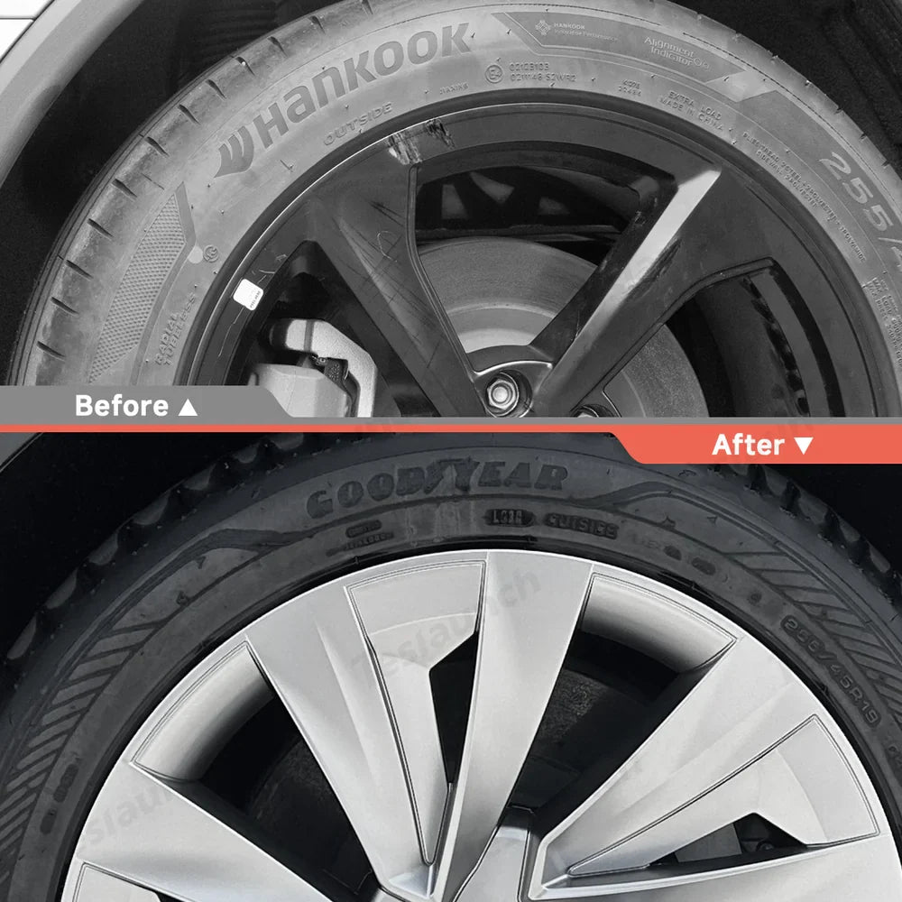 19'' Crossflow Hubcaps Wheel Covers for Tesla Model Y Juniper 2025+ – Helix 2.0 Style (Set of 4)