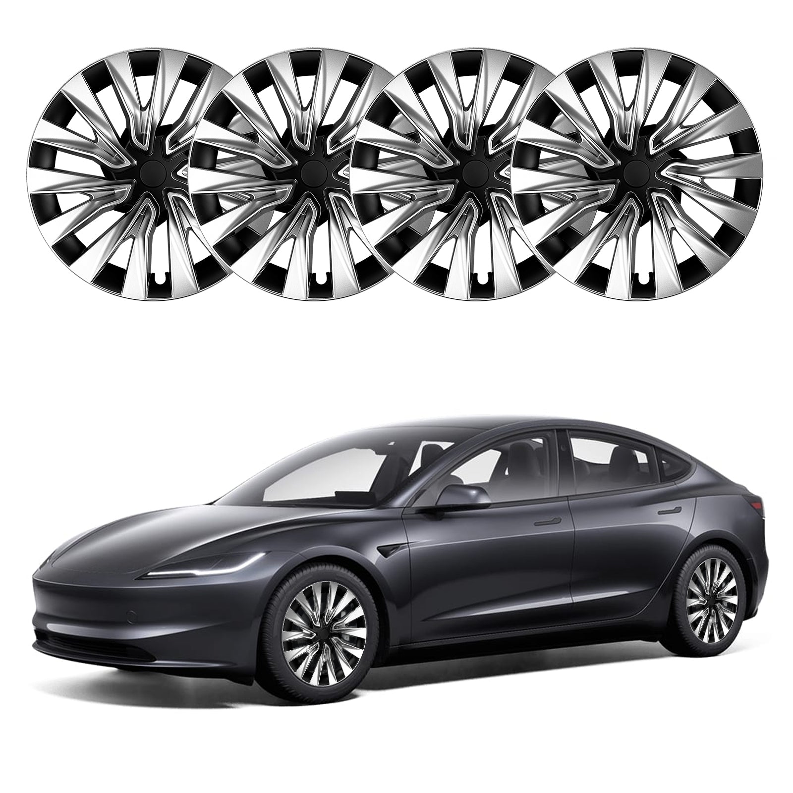 18"Turbine Silver Wheel Cover Hubcap for Tesla Model 3 Highland