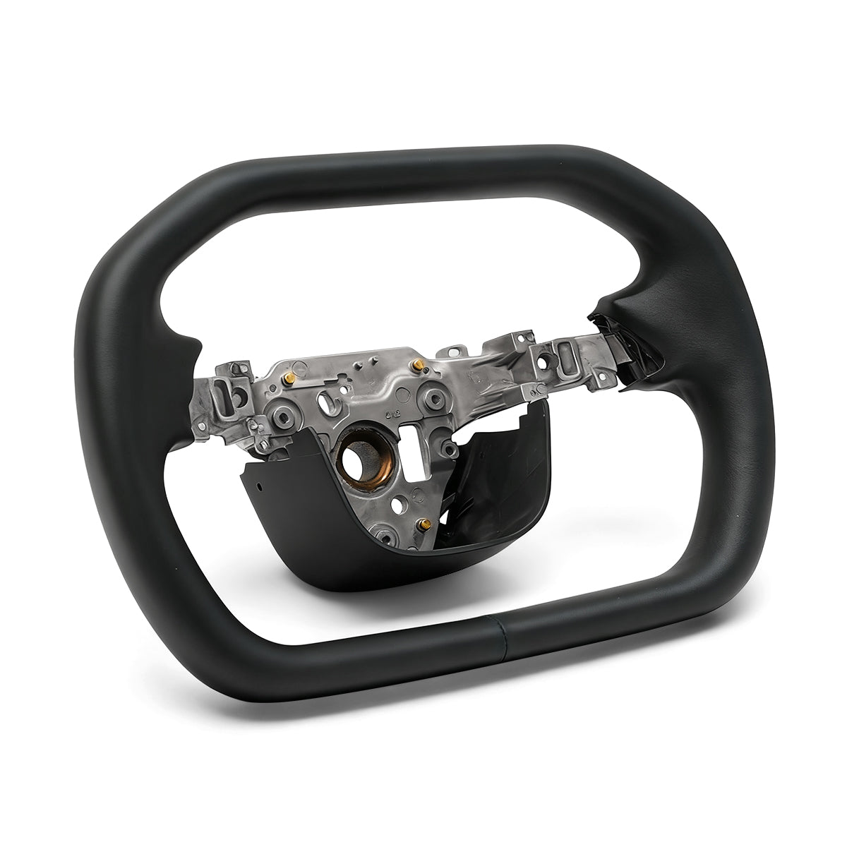 Nappa Leather Open-Bottom Yoke/Cyber Steering Wheel Driving Wheel Upgrade for Model Y Juniper/ Model 3 Highland Cyber Black