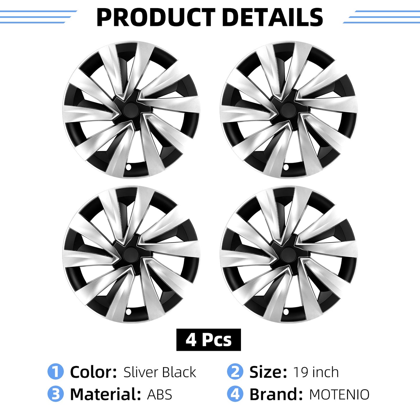 19 Inch Turbine Style Wheel Hubcaps for Tesla Model Y Juniper