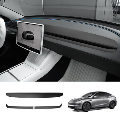 ABS Dashboard Trim Cover for Tesla Model Y Juniper 2025+ Upper+Lower Dashboard Cover Matte Black