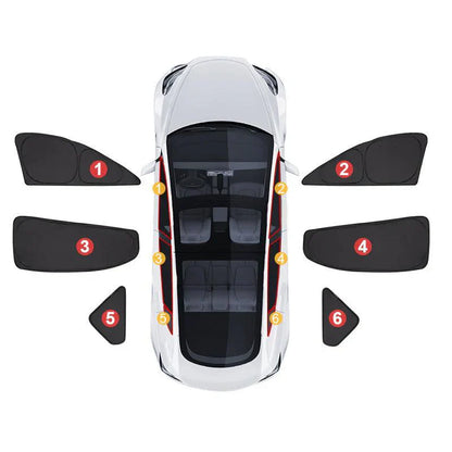 2017-2025 Model 3 Sun Visor for Tesla- Privacy and Thermal Insulated Sunshades Curtains Front & Rear & Triangular Door Windows