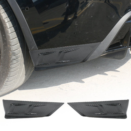 Rear Bumper Lip Spoiler Side Splitter for Tesla 2020-2024 Model Y Carbon Fiber Style