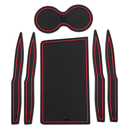 Model S Cup Door Slot Mat for Tesla(2017-2021) Red