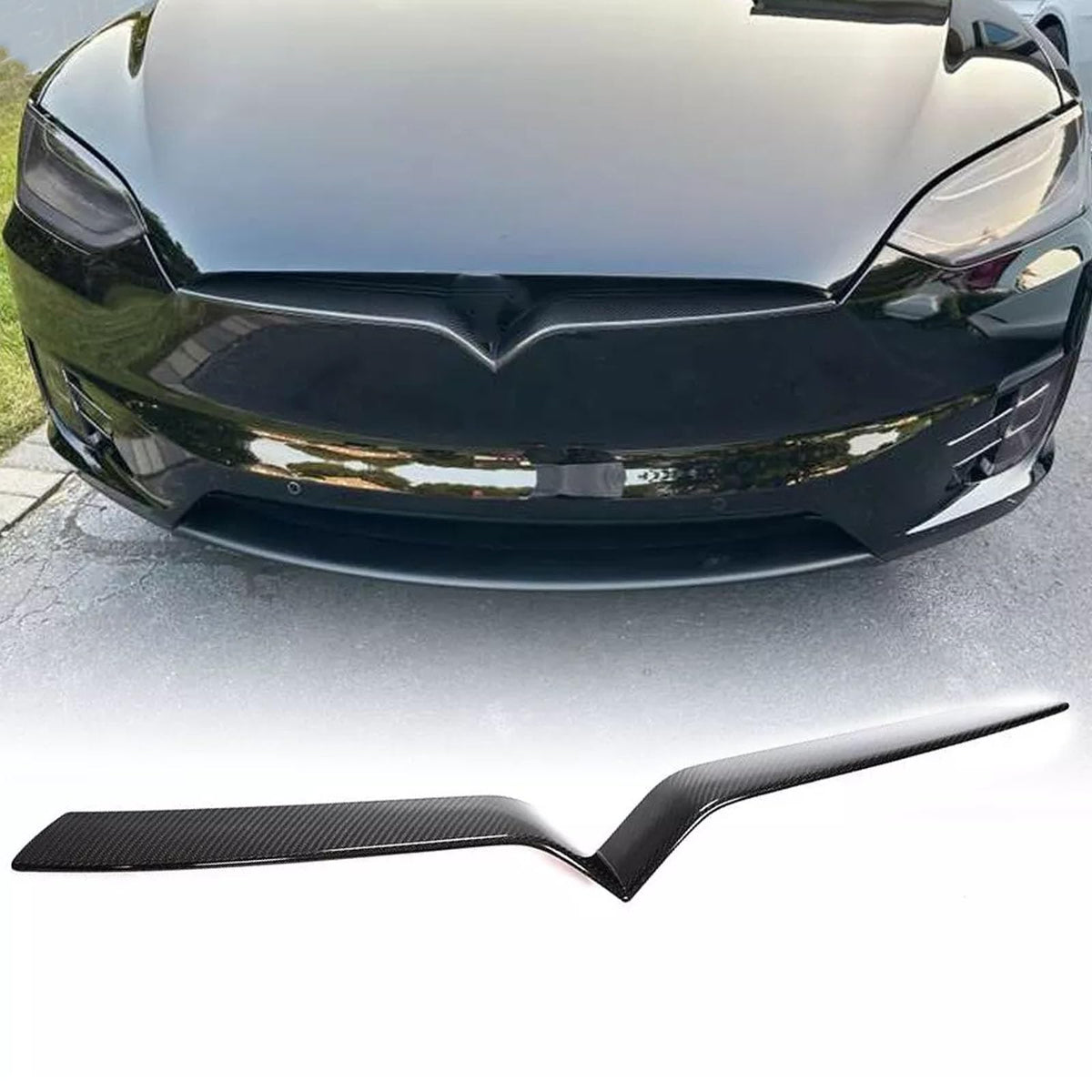 Carbon Fiber Front Grille Insert Trim for Tesla Model X Mattle