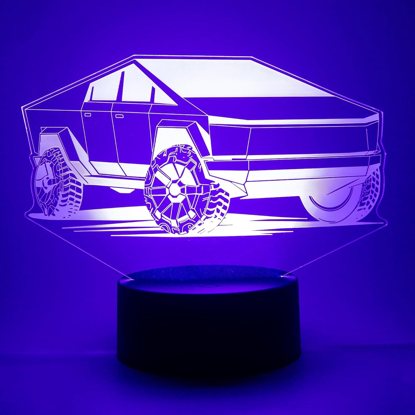 3D Illusion Cybertruck Flashing Cool LED Night Light Acrylic Lamp Gifts
