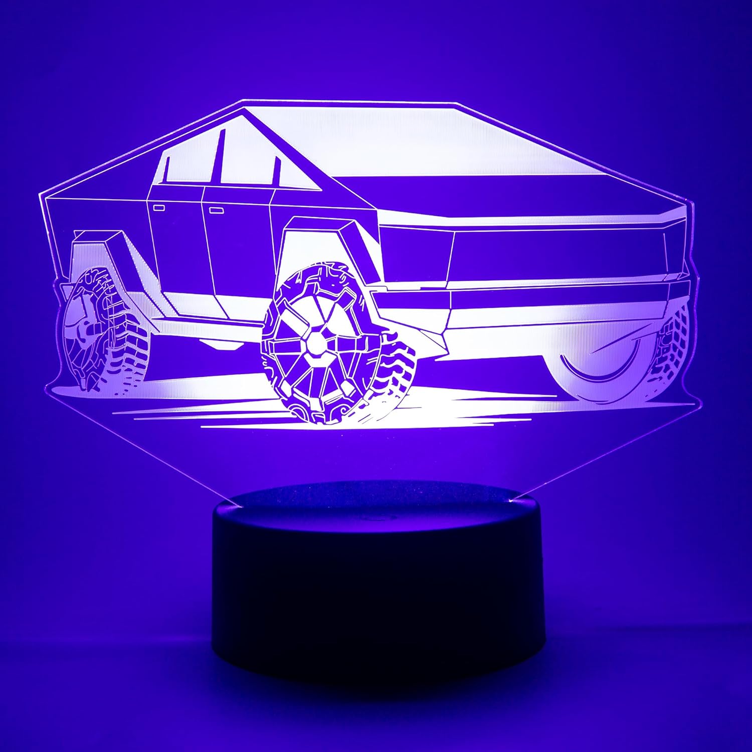 3D Illusion Cybertruck Flashing Cool LED Night Light Acrylic Lamp Gifts