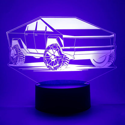 3D Illusion Cybertruck Flashing Cool LED Night Light Acrylic Lamp Gifts