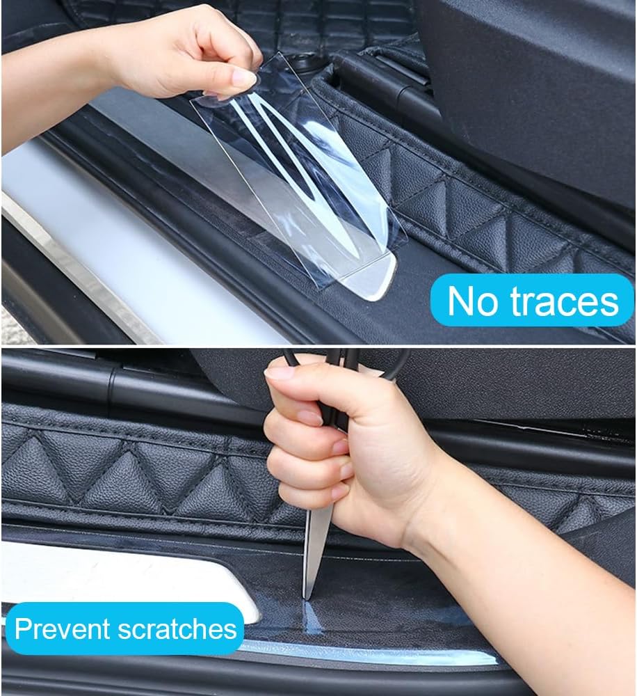 Transparent Door Sill Protector Strips for Tesla Cybertruck