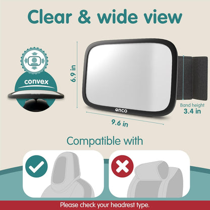 Baby Car Mirror Rear Facing Shatterproof 360 Rotation For Tesla Model 3/Y/X/S