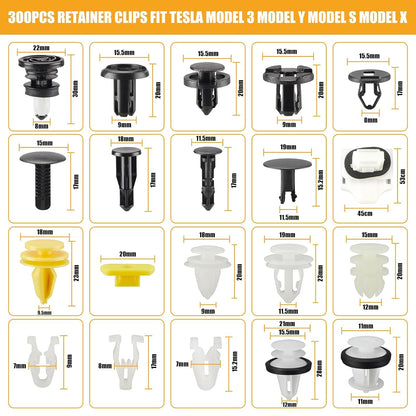 300Pcs Tesla Clips Frunk Bucket Screws Clip Push Rivets for Tesla Model 3 Y X S Cybertruck
