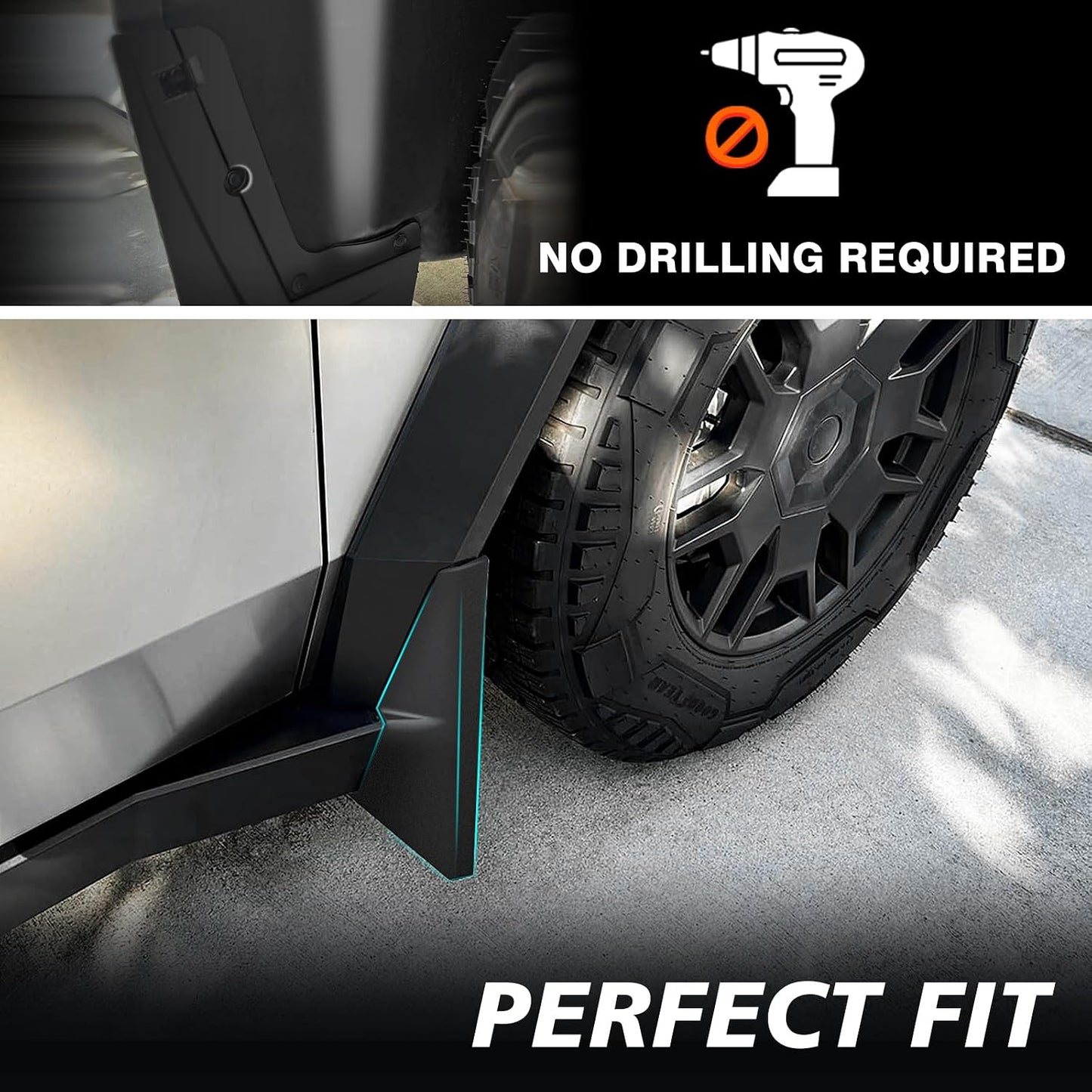 OEM Style ABS Mud Flaps Splash Guards For Tesla Cybertruck