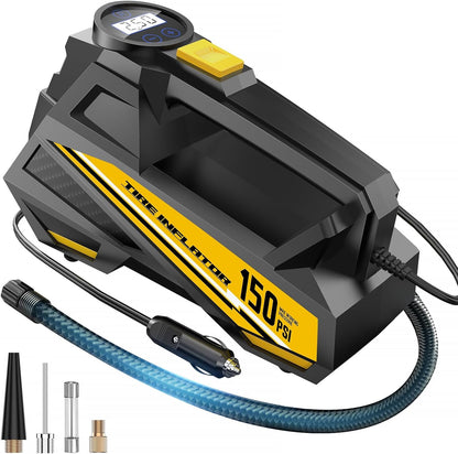 Tire Inflator Portable Air Compressor Portable Tire Inflator For EV Car Yellow