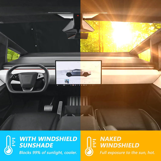 Foldable Front Windshield Sunshade For Tesla Cybertruck