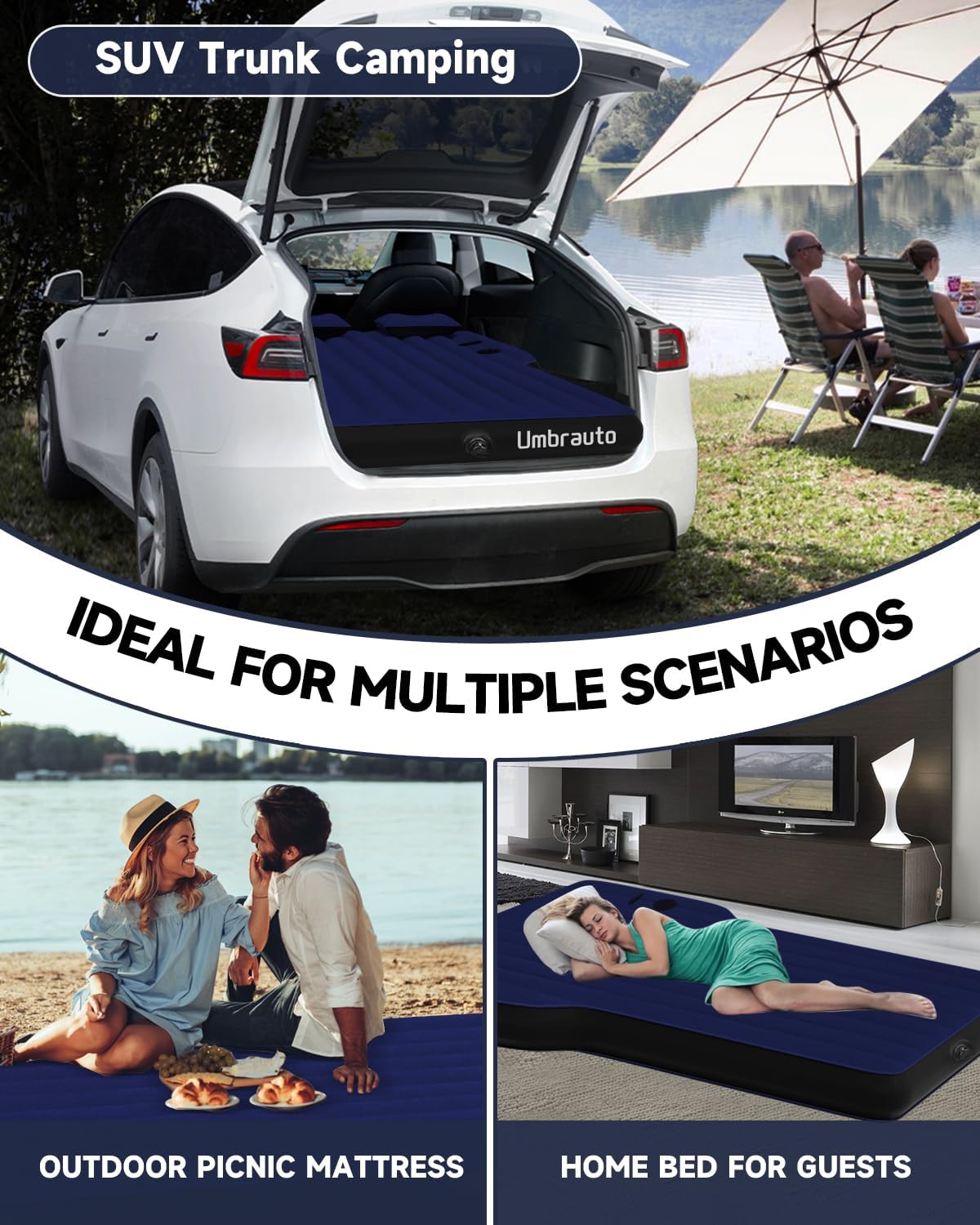 Inflatable Camping Bed Air Mattress for Model Y/Juniper EVs