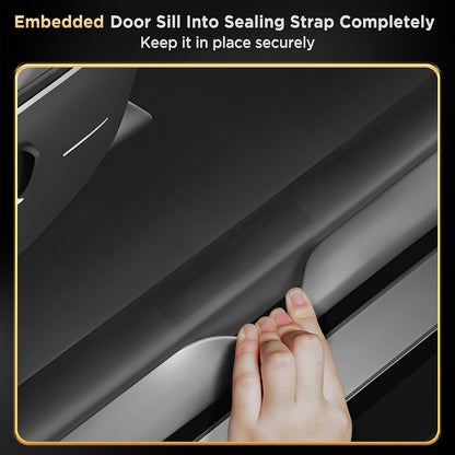 10pcs Carbon Fiber Style ABS Door Sill Protector Guard For Tesla Model Y Juniper