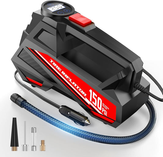 Tire Inflator Portable Air Compressor Portable Tire Inflator For EV Car Red Large