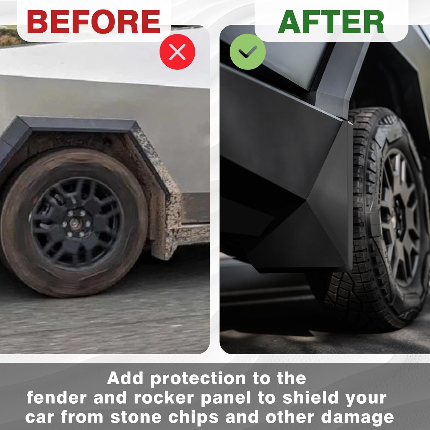 OEM Style ABS Mud Flaps Splash Guards For Tesla Cybertruck