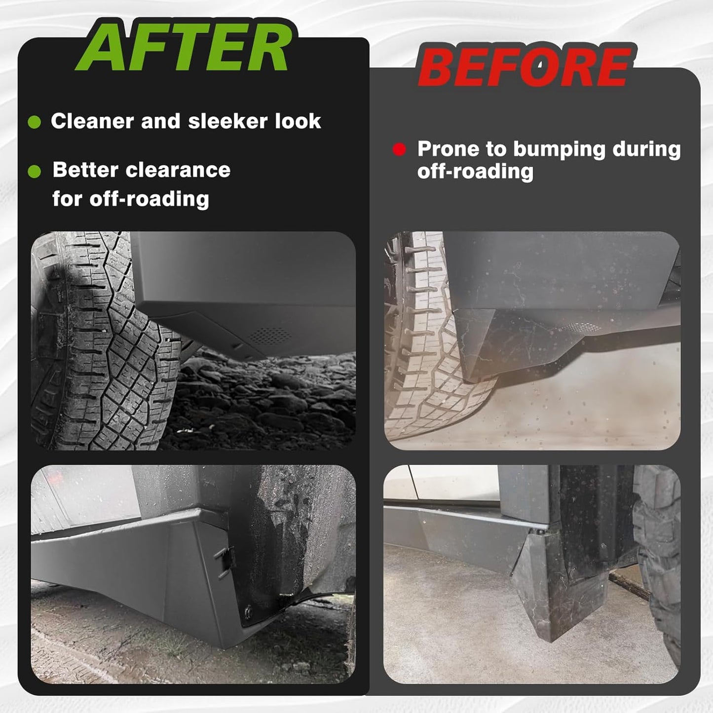 Cybertruck Wheel Fairing Delete Covers Off-Road Protection Mud Flaps
