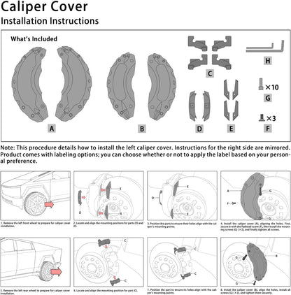 Aluminum Alloy Caliper Covers Compatible with Tesla Cybertruck