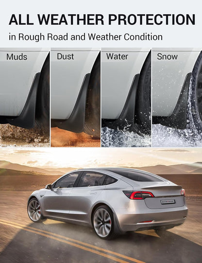 All Weather Protector Mud Flaps Splash Mud guards for Tesla Model 3/Y/S/X