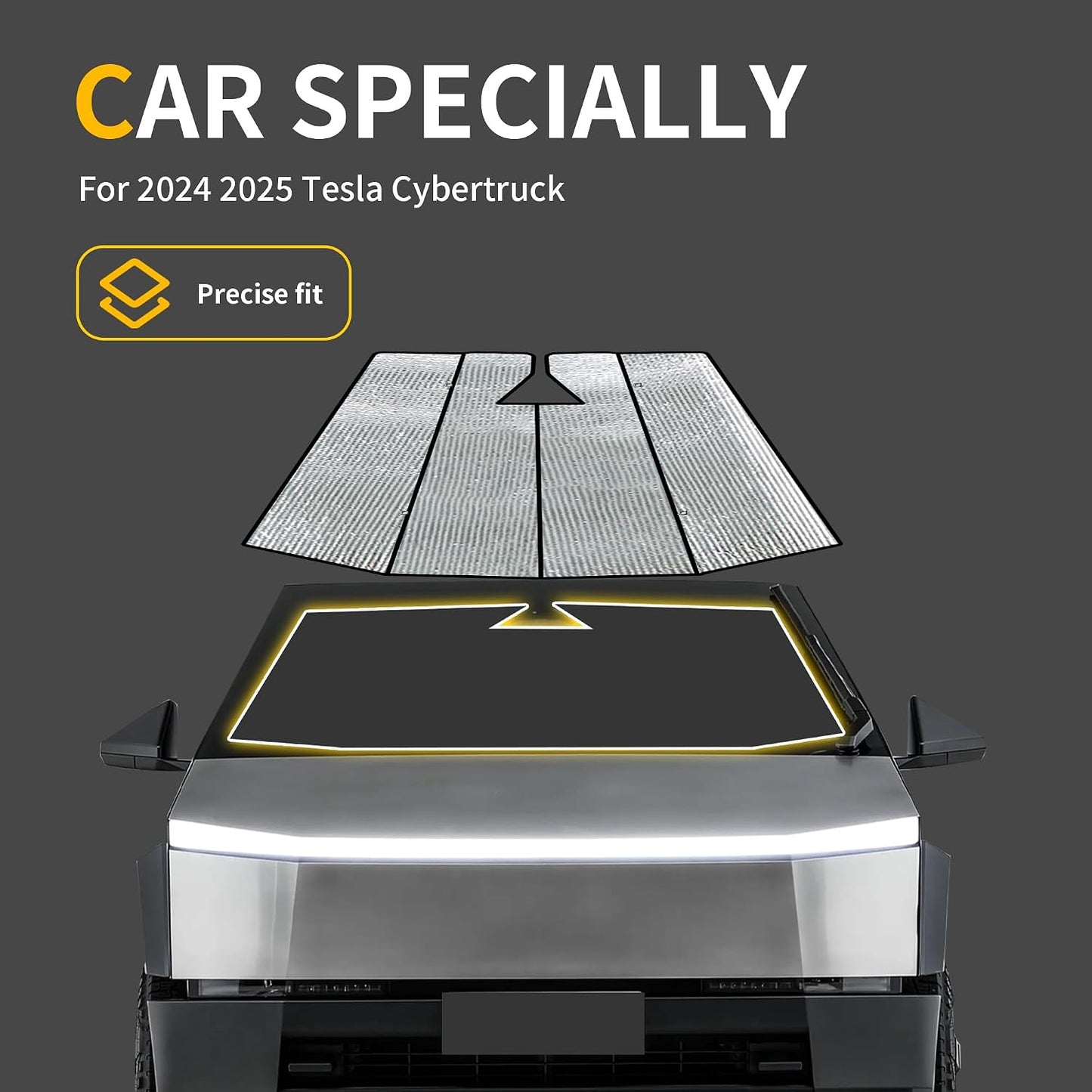 Foldable Front Windshield Sunshade For Tesla Cybertruck