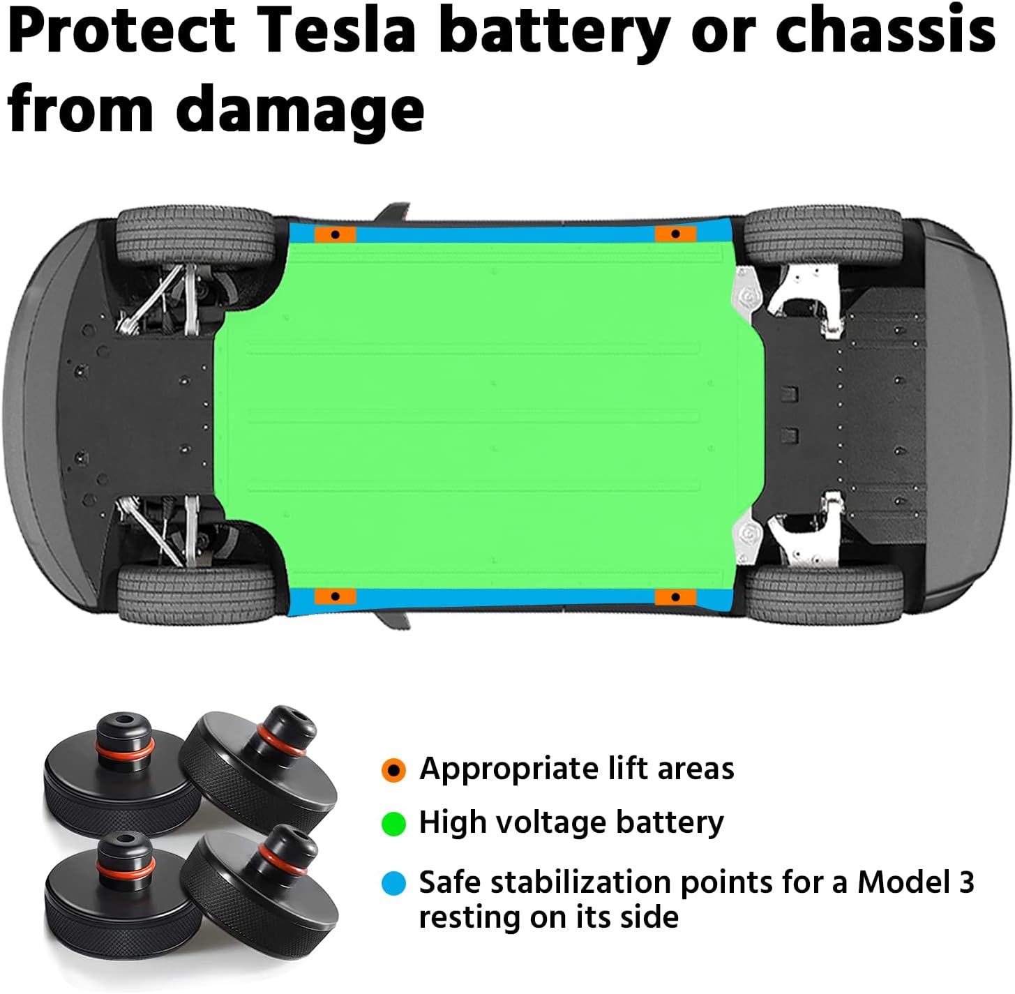 Portable Tire Repair Tool Kit Jack Pads for Tesla Model 3/Y/S/X