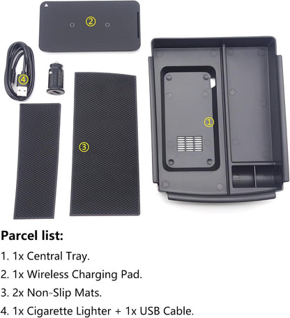 Wireless Charger Center Console Box Organizer Tray For Tesla Model S/X
