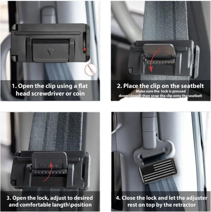 2PCS American Flag Car Seatbelt Adjuster For Tesla EV Cars