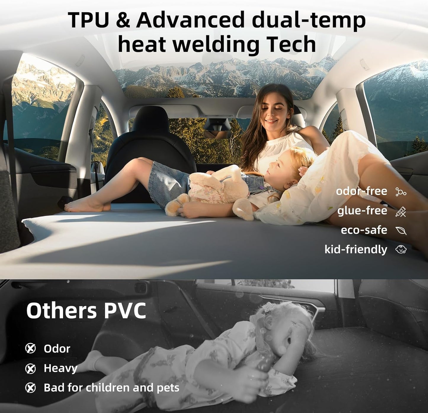 Auto-Level TPU Backseat Mattress for Tesla Model Y/Junipe