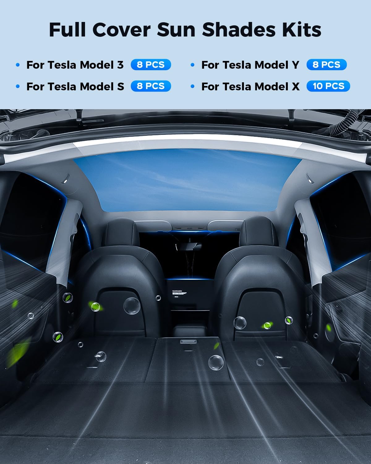 10PCS Windshield Sun Shades for Tesla Model X/S