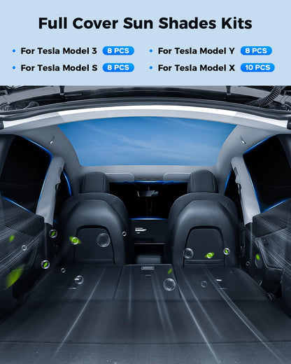 10PCS Windshield Sun Shades for Tesla Model X/S