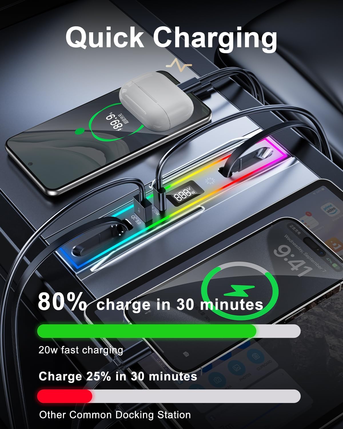 USB Hub Organizer with Ambient Light for Model 3 Highland Y Juniper