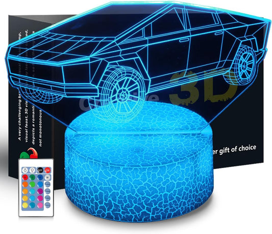 3D Cybertruck Night Light Remote Lamp Birthday Gifts for Kids