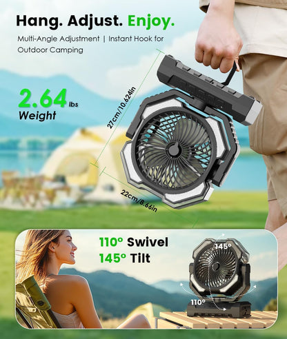 24000mAh Portable Rechargeable Battery Powered Fans for EV All Cars