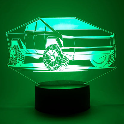 3D Illusion Cybertruck Flashing Cool LED Night Light Acrylic Lamp Gifts
