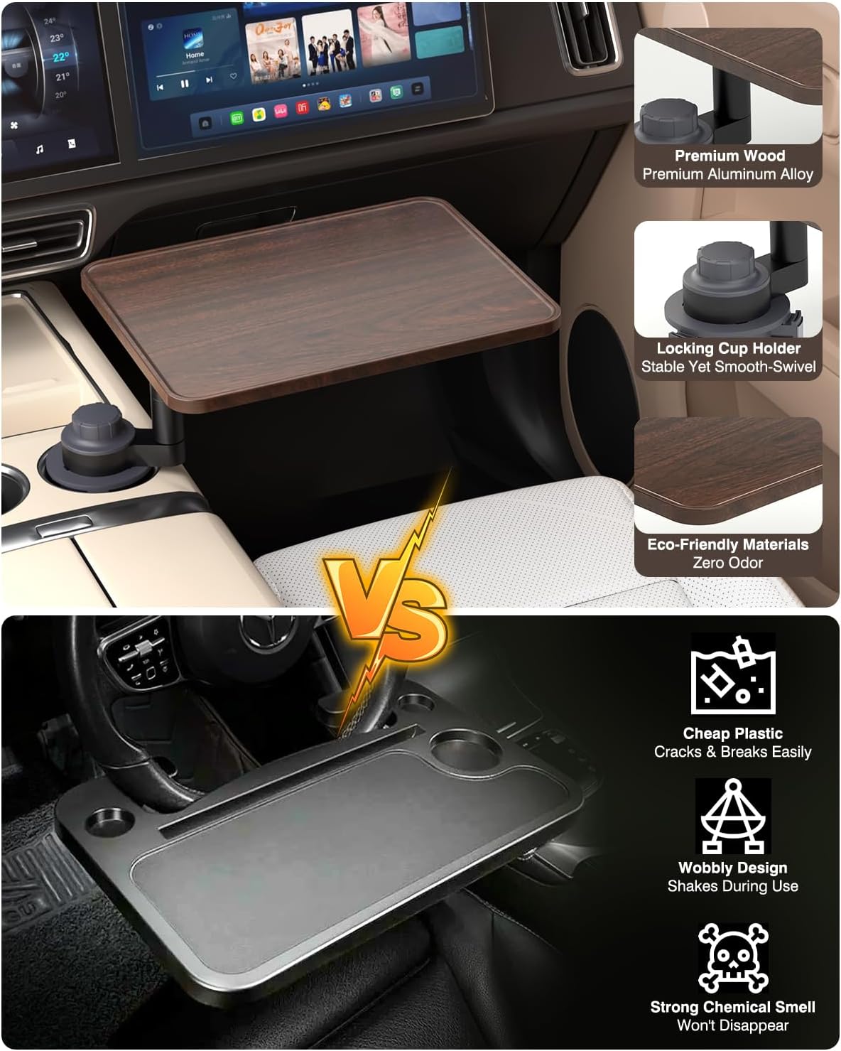 Quick Release Car Laptop Desk Tray Mobile Office For Tesla and EVs
