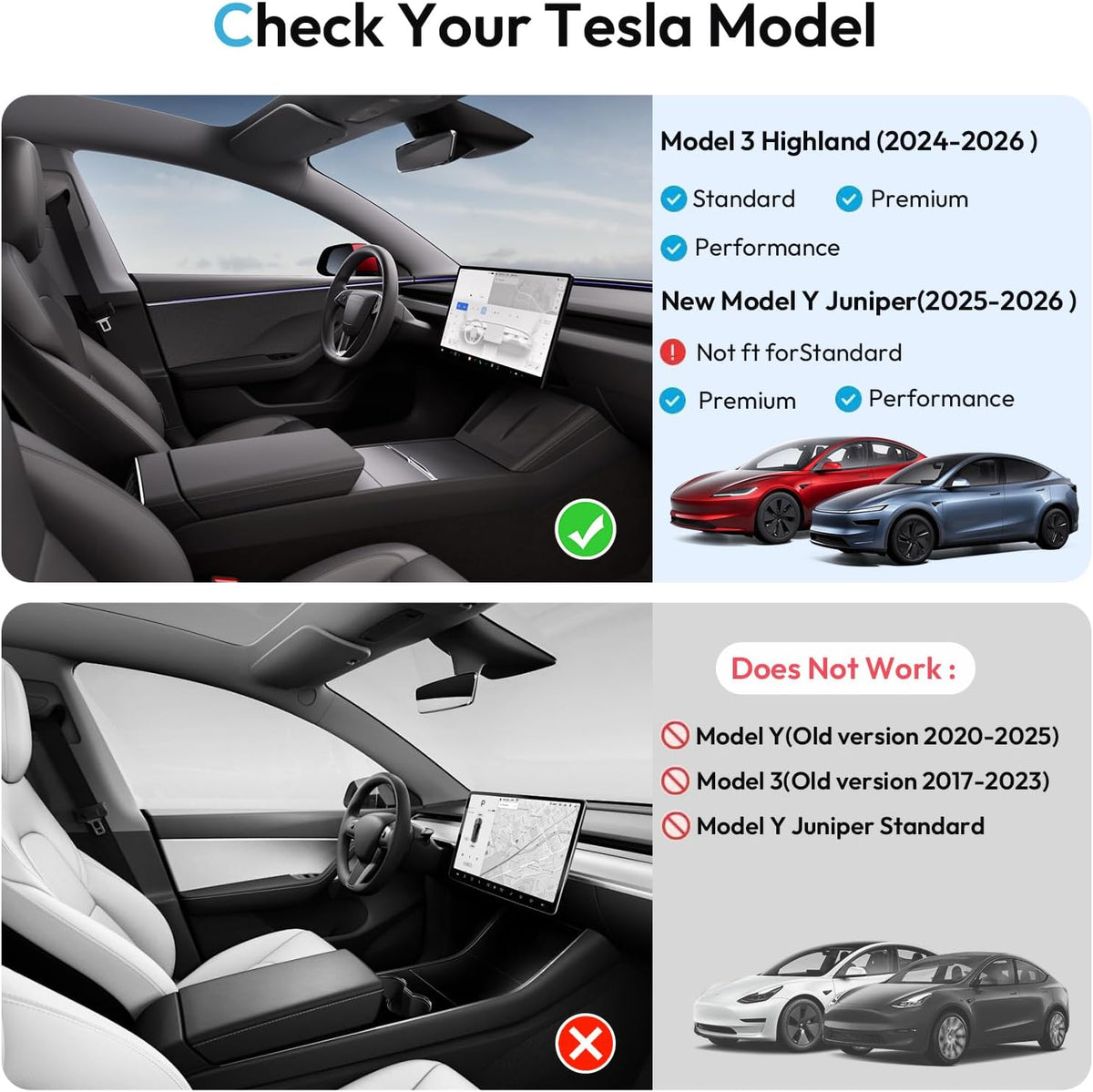 Center Console Organizer Tray for Tesla Model Y Accessories 2026-2025