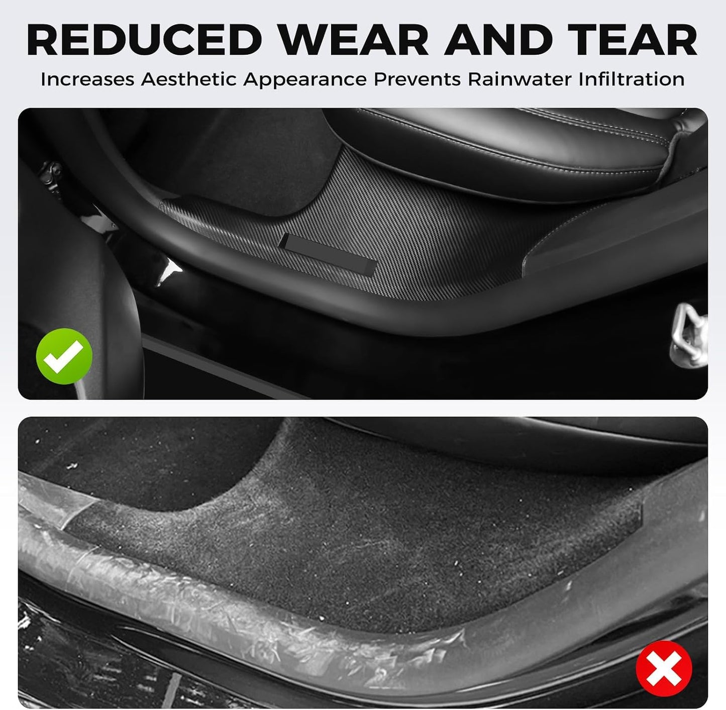Real Carbon Fiber Door Sill Protector for Tesla Model Y Juniper