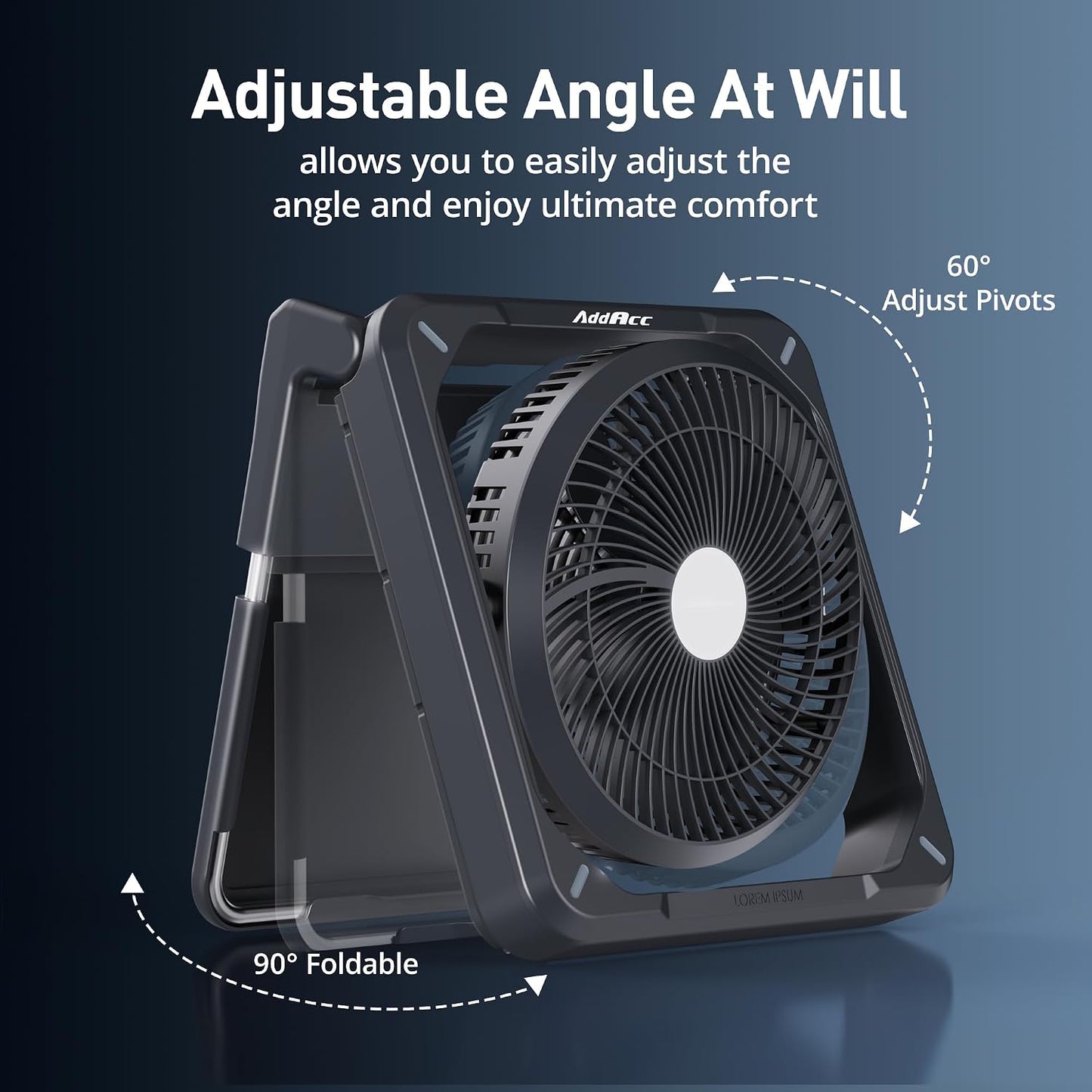11.5 inch Portable Solar Powered Car Fan for Tesla Truck RV SUV