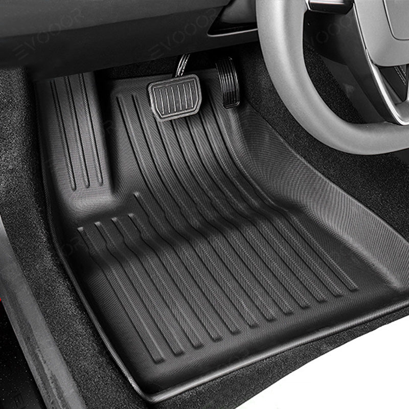 Model 3 Floor Mats All Weather Double Layer Flocking TPE For Tesla(2017-2023)