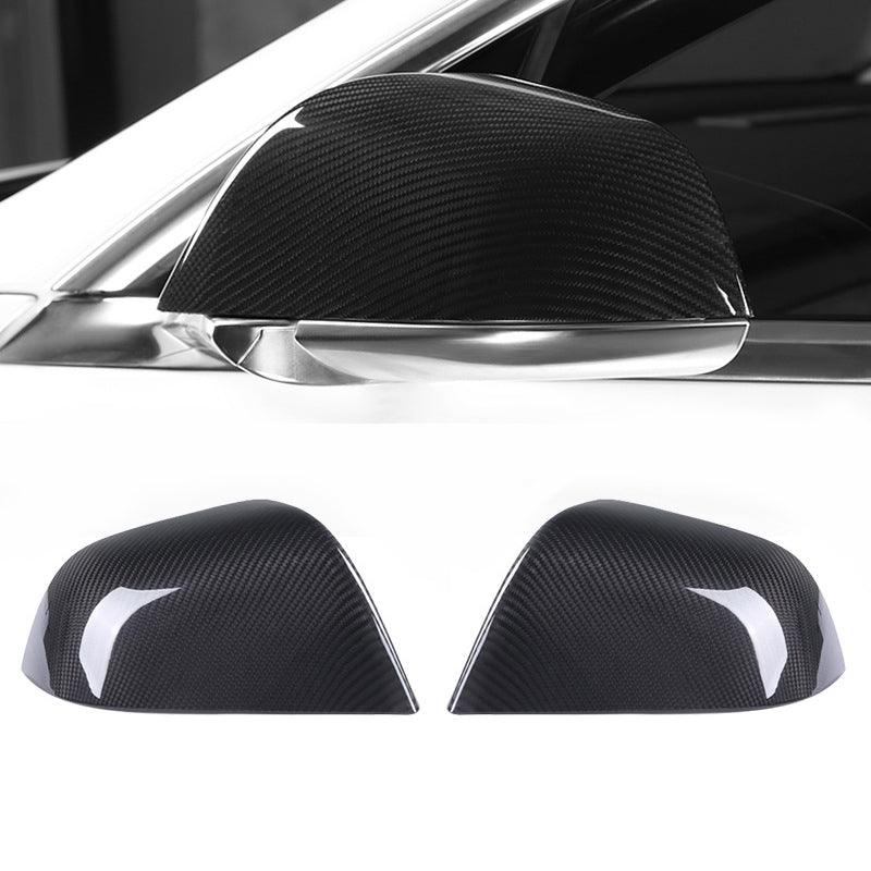 [Real Carbon Fiber] Mirror Cover for Tesla Model 3, OEM Style (1 pair) (2017-2024) Real Glossy Carbon Fiber