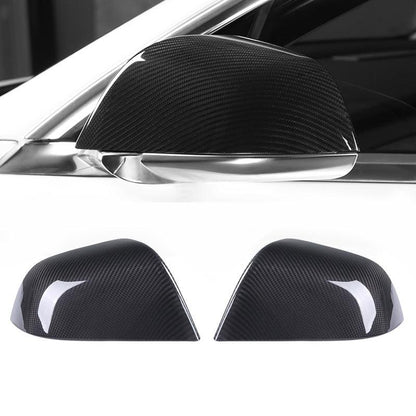 [Real Carbon Fiber] Mirror Cover for Tesla Model 3, OEM Style (1 pair) (2017-2024) Real Glossy Carbon Fiber
