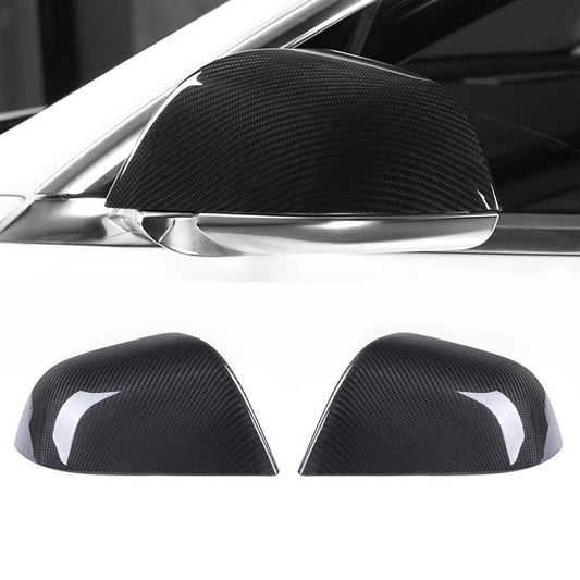[Real Carbon Fiber] Mirror Cover for Tesla Model 3, OEM Style (1 pair) (2017-2024) Real Glossy Carbon Fiber